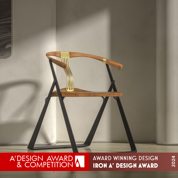 Fusion Folding Chair by Mengke Yuan, Siqi Cai and Longfei Yue Iron Furniture Design Award Winner 2024 