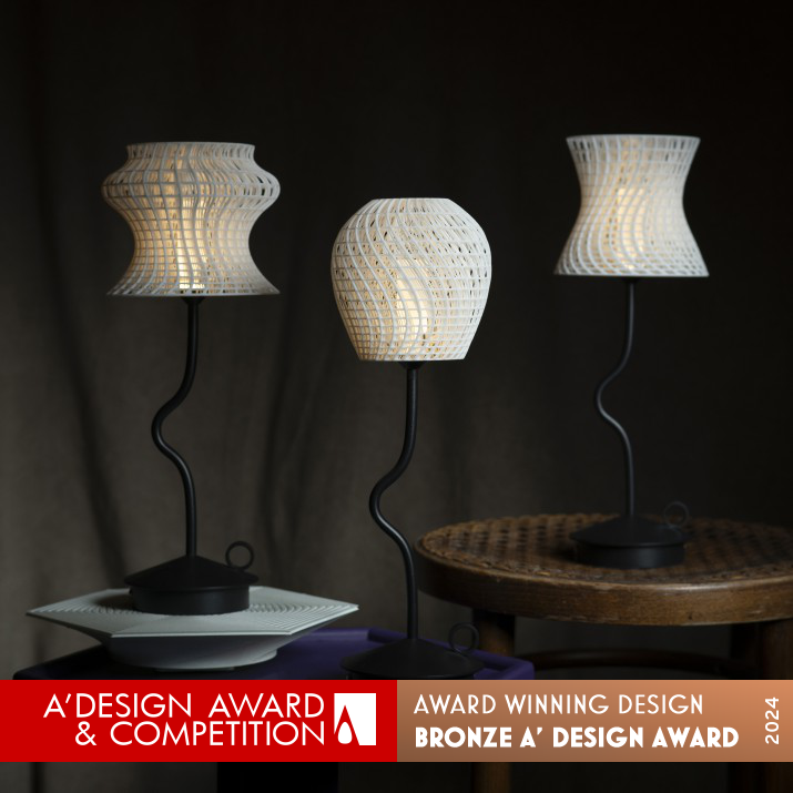 Quintessence Spectrum Series Portable Table Lamp by Jeffrey Geiringer Bronze 3D Printed Forms and Products Design Award Winner 2024 