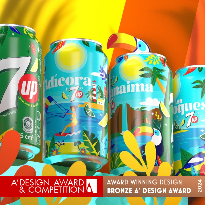 7Up Destinations Venezuela Beverage Packaging  by PepsiCo Design and Innovation Bronze Packaging Design Award Winner 2024 