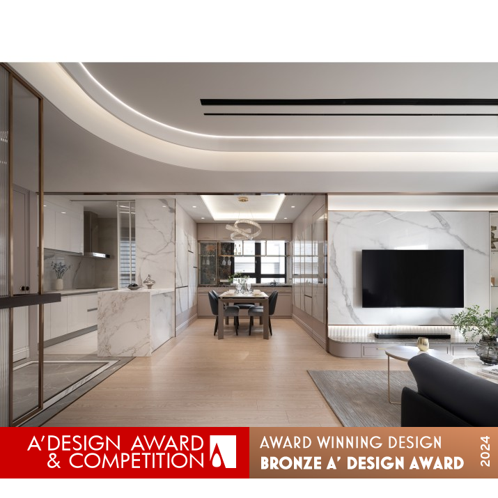 Airy Elegance Residential by Yun Chien,Tsai Bronze Interior Space and Exhibition Design Award Winner 2024 