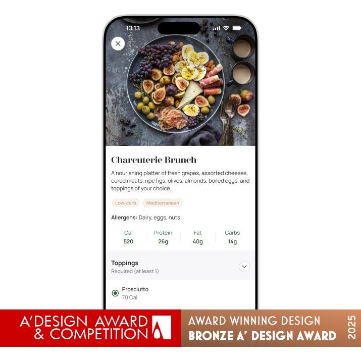 Kinmuni Nutrition Management Interface by Piyaphon Inthavong Bronze Interface, Interaction and User Experience Design Award Winner 2025 