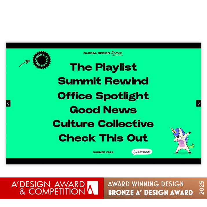 Pepsico Global Design Remix Digital Newsletter by PepsiCo Design and Innovation Bronze Website and Web Design Award Winner 2025 