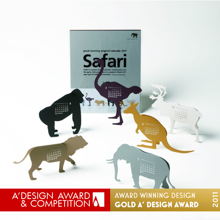 good morning original calendar 2011 - Safari Calendar by Katsumi Tamura Golden Graphics, Illustration and Visual Communication Design Award Winner 2011 
