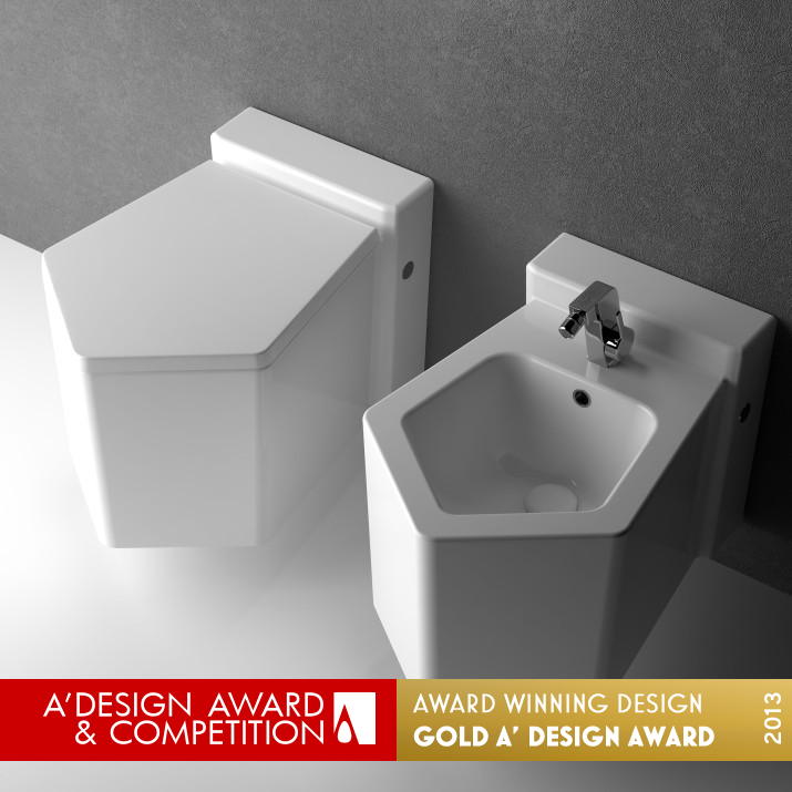 Diamante Ceramic Sanitarywares by Simone Valsecchi Golden Bathroom Furniture and Sanitary Ware Design Award Winner 2013 