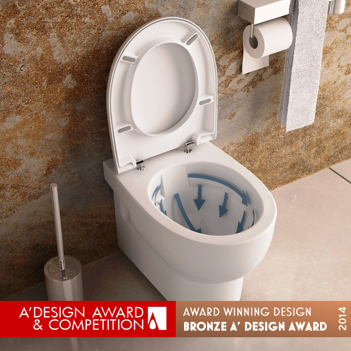 Bplus Wall-hung WC with cleaRim system  Wall-hung WC by Ettore Giordano Bronze Bathroom Furniture and Sanitary Ware Design Award Winner 2014 