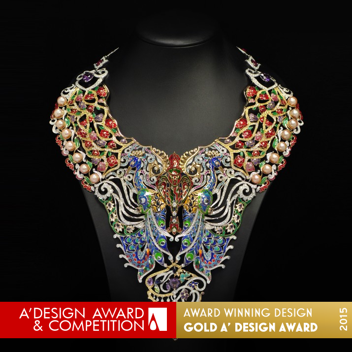Sun's song Sparkling diamond necklace by Tatyana Raksha Golden Jewelry Design Award Winner 2015 