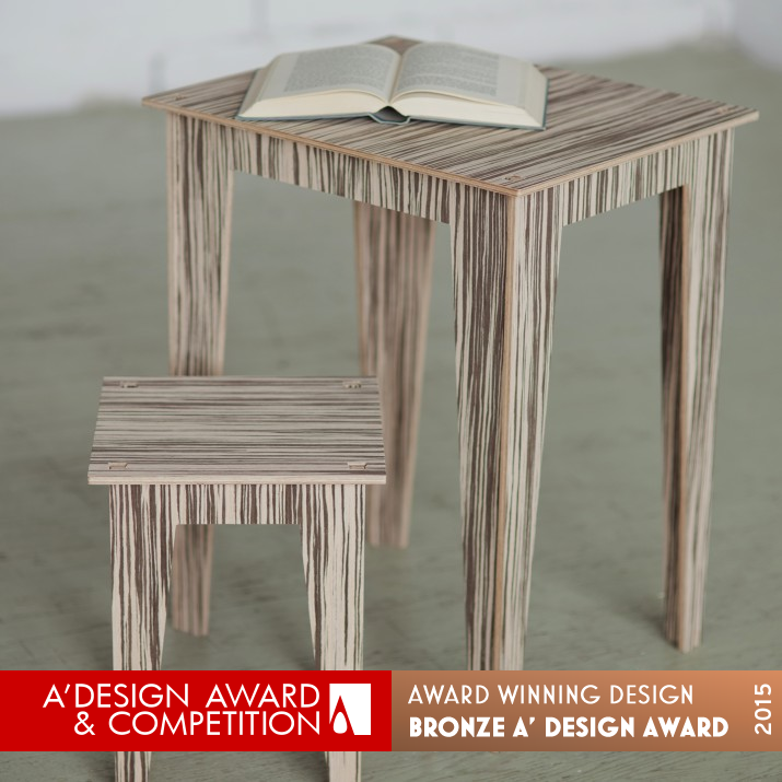 Kirigami Design table Cozy / Zebrano Table by Kirigami Design Bronze Furniture Design Award Winner 2015 