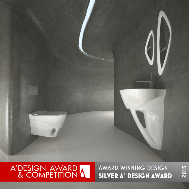 Organic Design Set Ceramic Sanitaryware Set by Tolga Berkay Silver Bathroom Furniture and Sanitary Ware Design Award Winner 2015 
