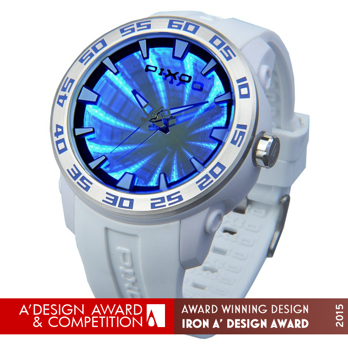 PX-8 Time Tunnel Watch with special 3D light effect by PIXO TEAM Iron Jewelry Design Award Winner 2015 