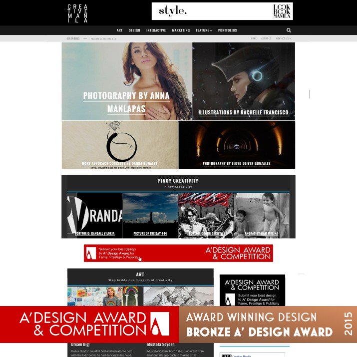 Creative Manila Website by John Vincent Redrico Bronze Digital and Broadcasting Media Design Award Winner 2015 