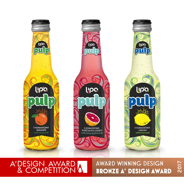 LIPA PULP Carbonated beverage by Damirdesign & Co. Bronze Packaging Design Award Winner 2017 