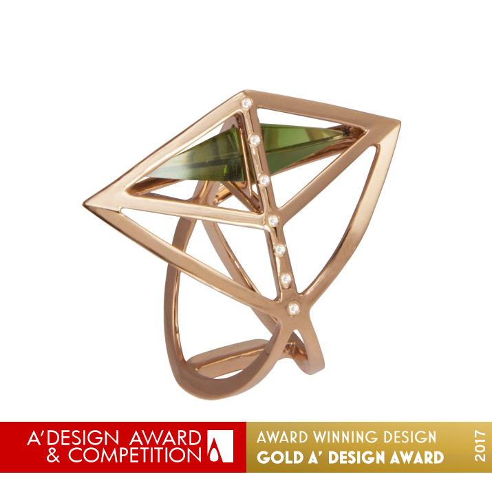 Tetrahedron  Ring by Amanda Gerbasi Golden Jewelry Design Award Winner 2017 