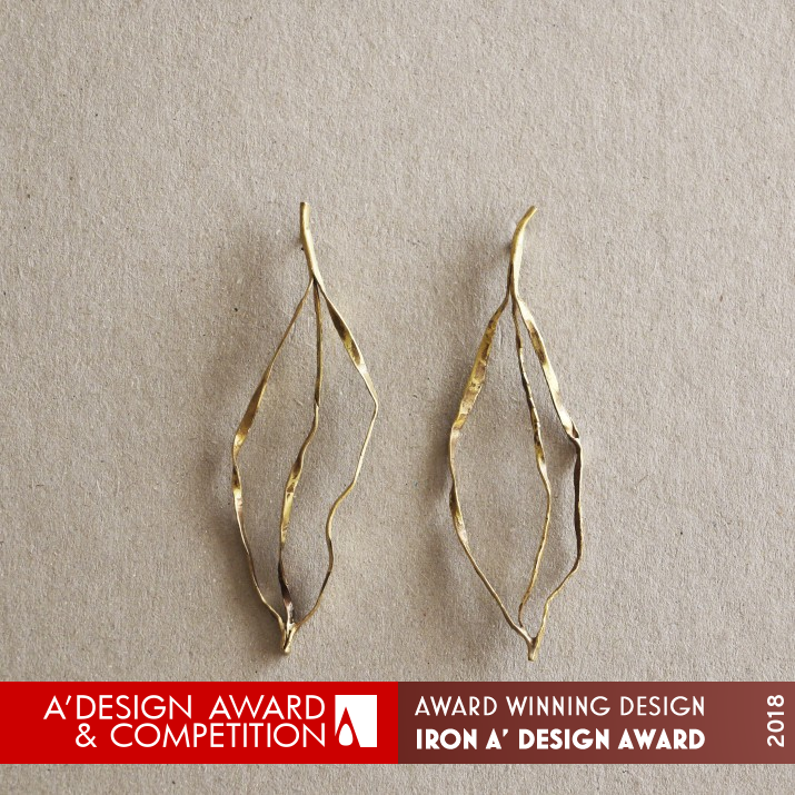 Leaf Earrings by Laura Micheli Iron Jewelry Design Award Winner 2018 