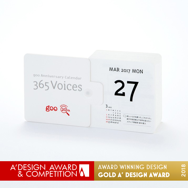 365 Voices Calendar by Katsumi Tamura Golden Graphics, Illustration and Visual Communication Design Award Winner 2018 
