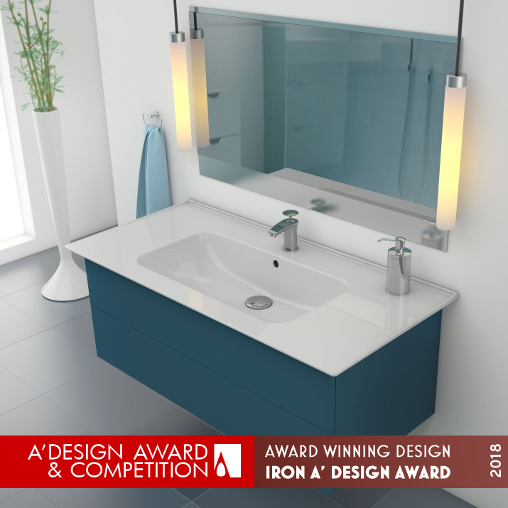 Blue Washbasin by Mehmet Aktamar - Turkuaz Seramik Iron Bathroom Furniture and Sanitary Ware Design Award Winner 2018 