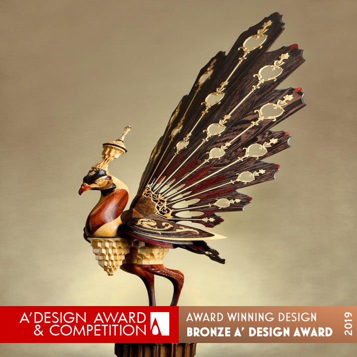 The Bird from Paradise Wooden Sculpture by Mohamadali Vadood Bronze Cultural Heritage and Culture Industry Design Award Winner 2019 