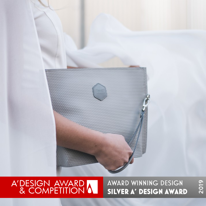 Mina Clutch Bag by Koralia Giori Silver Fashion and Travel Accessories Design Award Winner 2019 