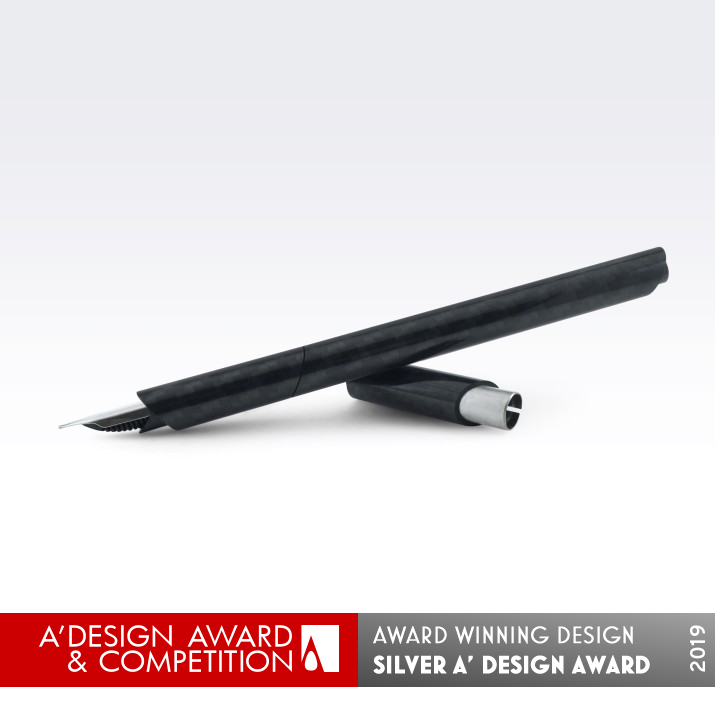 Venvstas Carbon T Carbon Fiber Fountain Pen by Lucio Rossi Silver Art and Stationery Supplies Design Award Winner 2019 