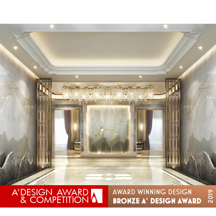 The Crown of Avenue Sales Center Presentation Sales by David Chang Bronze Interior Space and Exhibition Design Award Winner 2019 