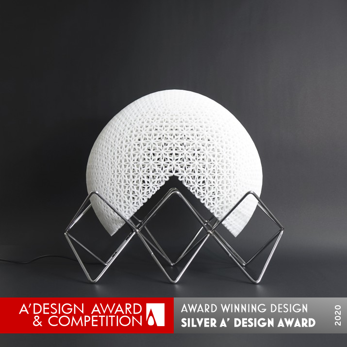 Moon Table Light by Naai-Jung Shih Silver 3D Printed Forms and Products Design Award Winner 2020 