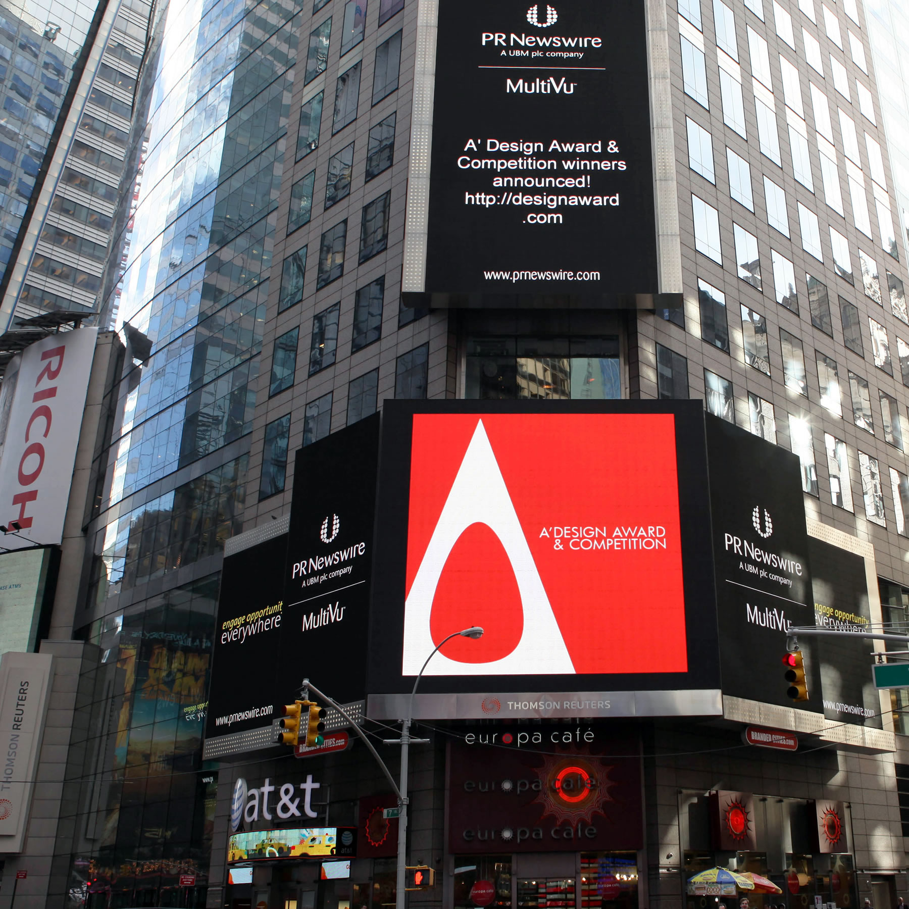 Design award in New York Times Square