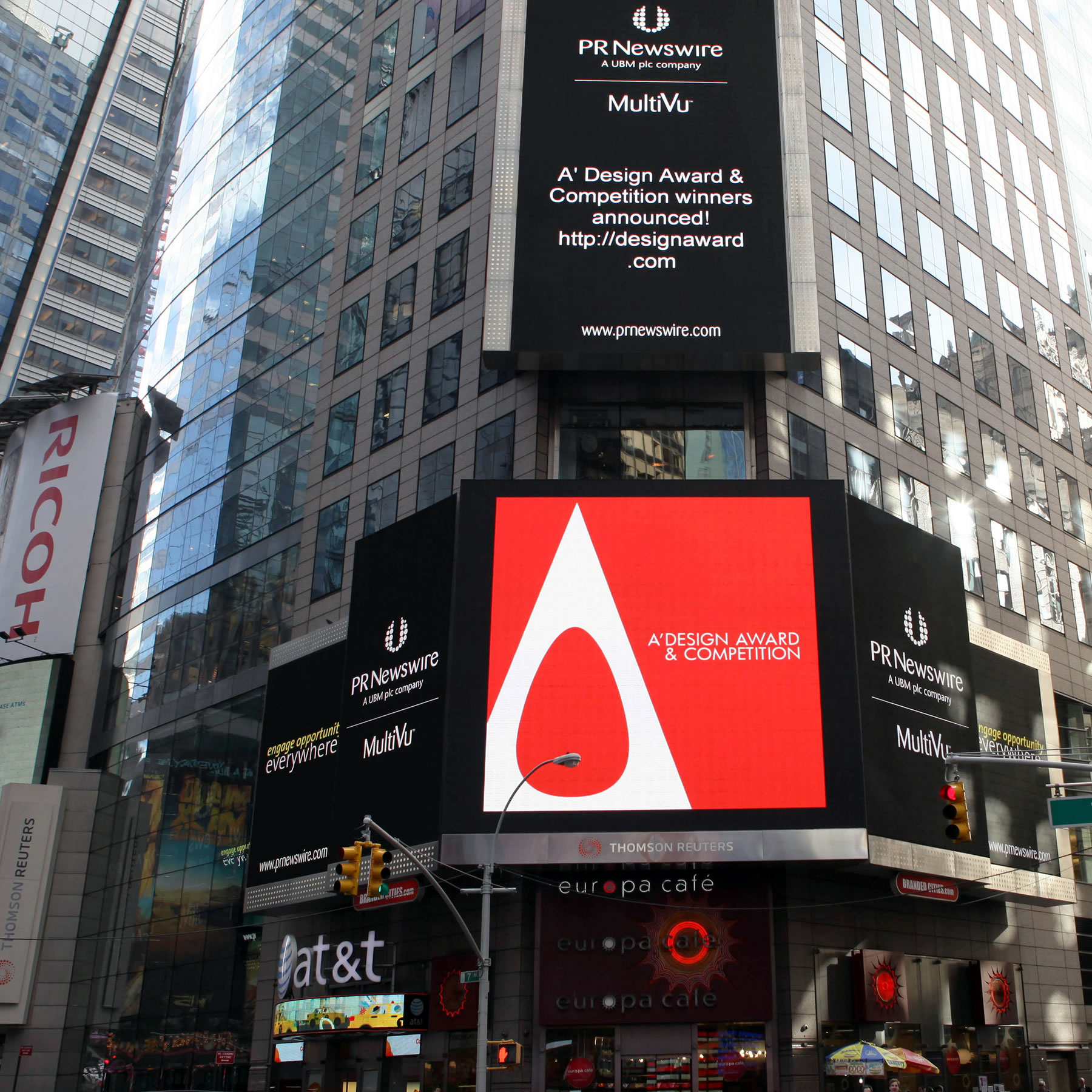 design award in New York Times Square