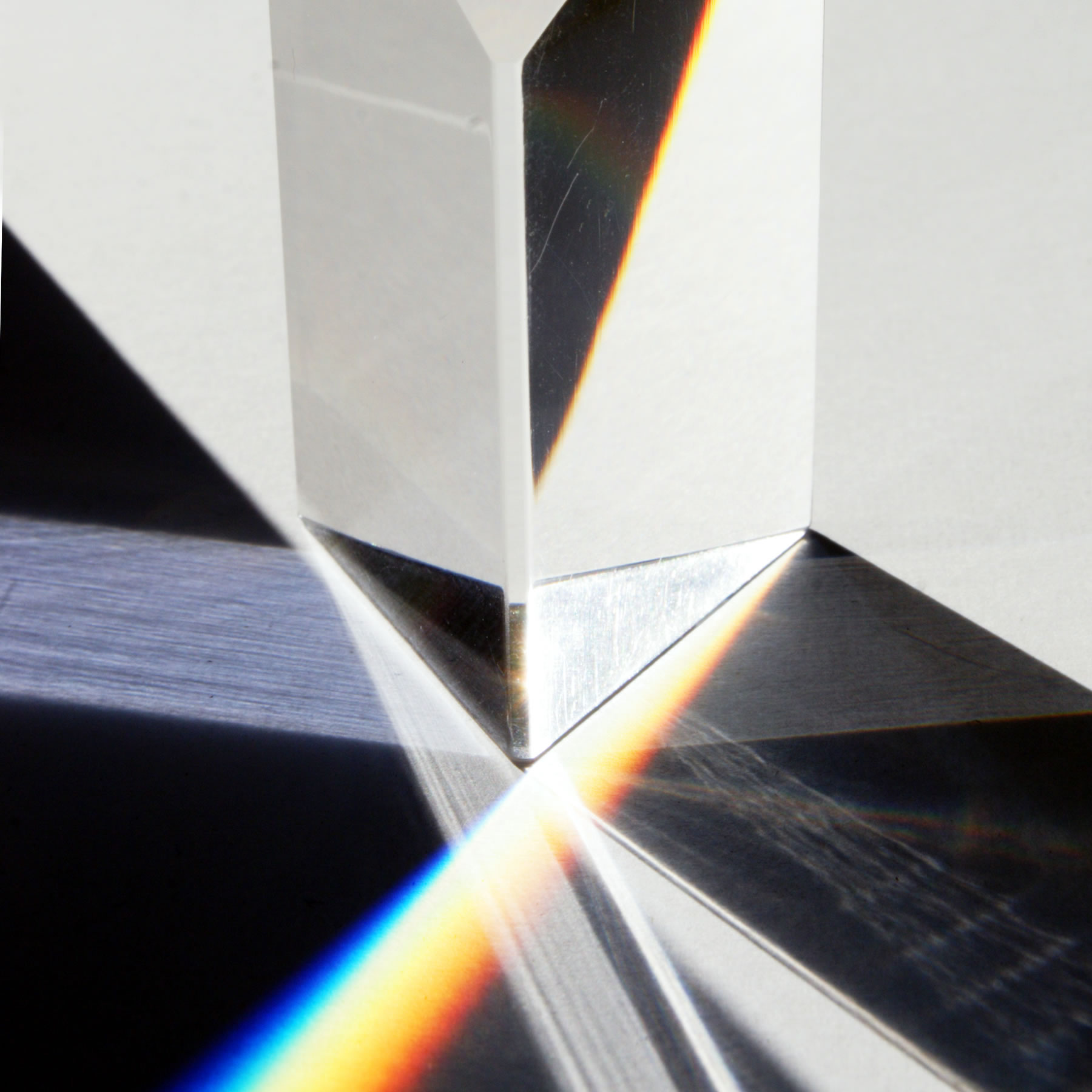 prism reflecting and refracting light beautifully