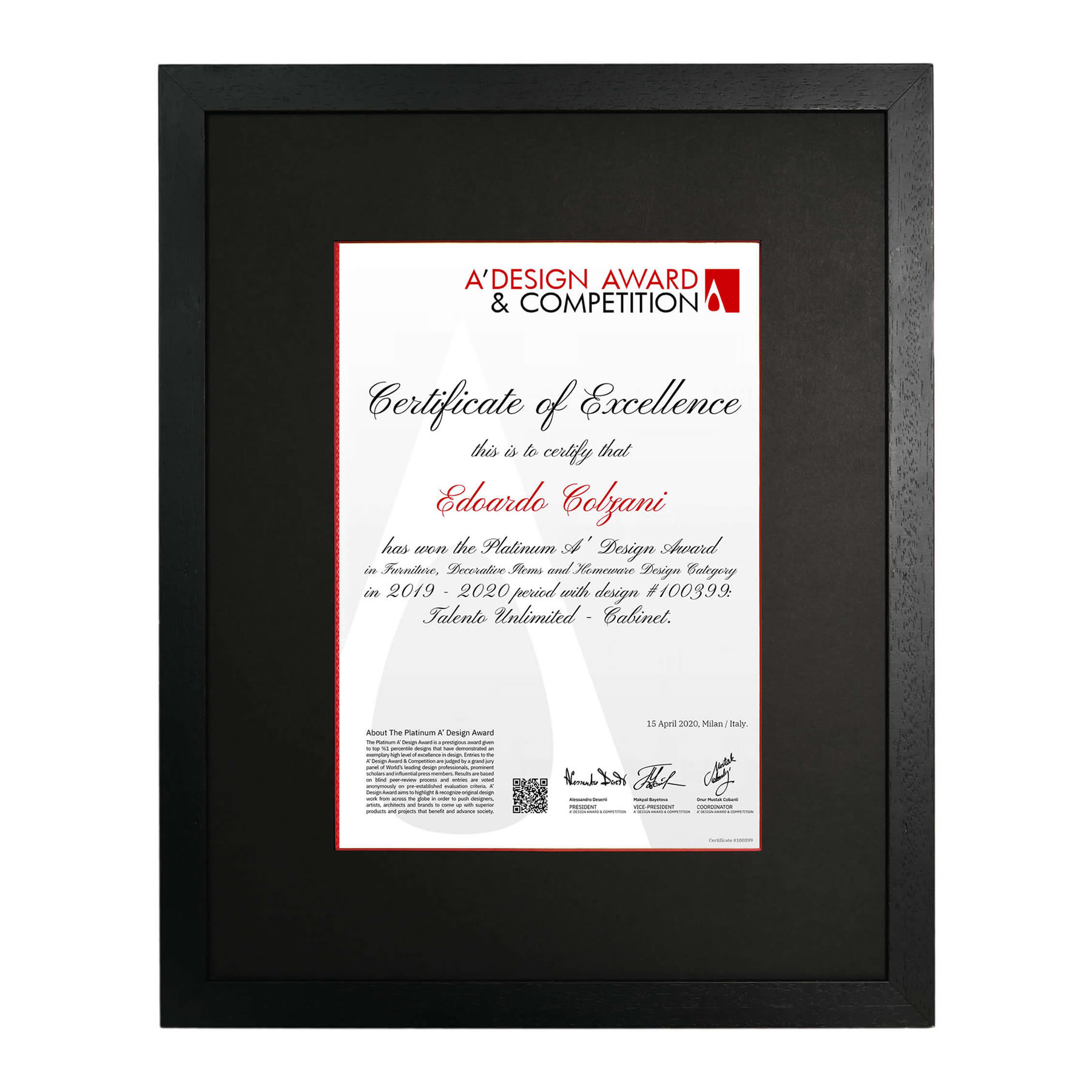 certificate in frame