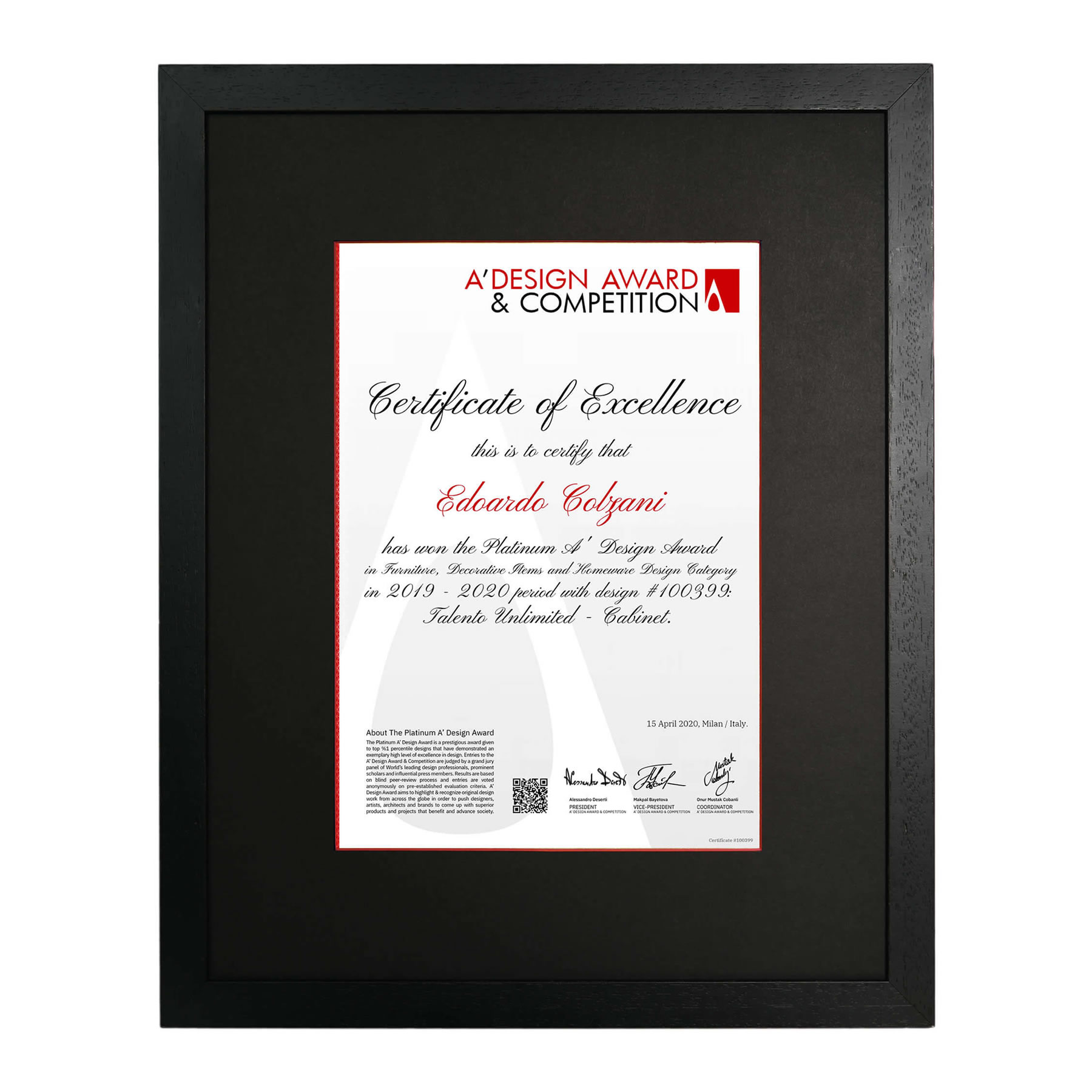 Certificate in Frame