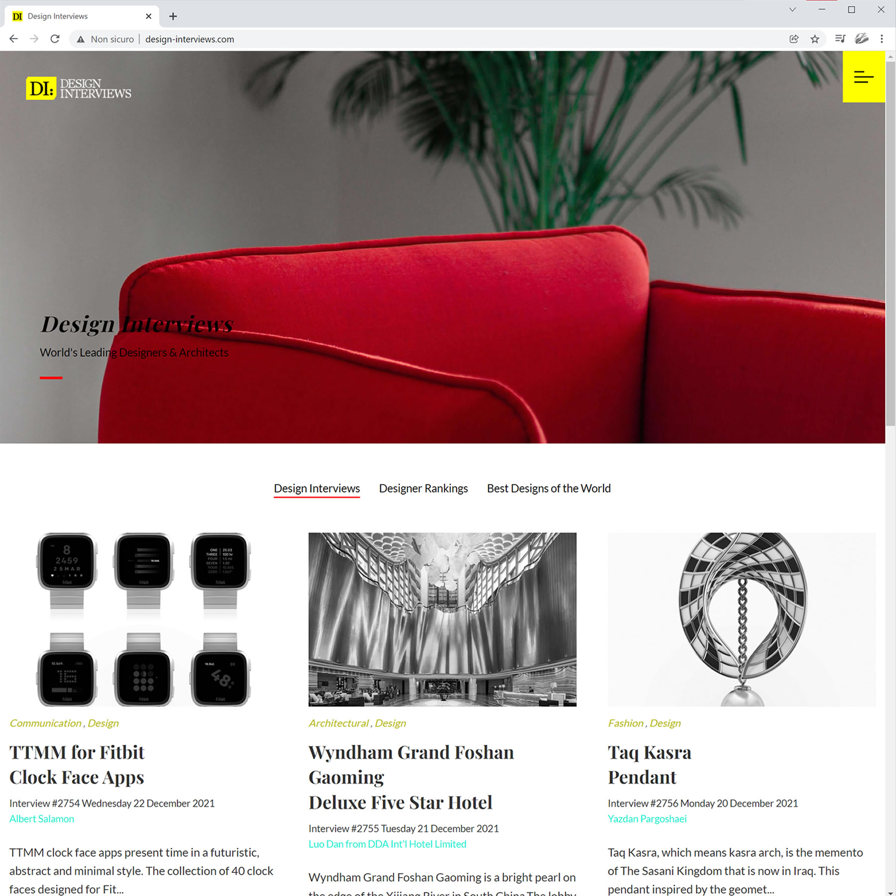 Sito web di Design Interviews