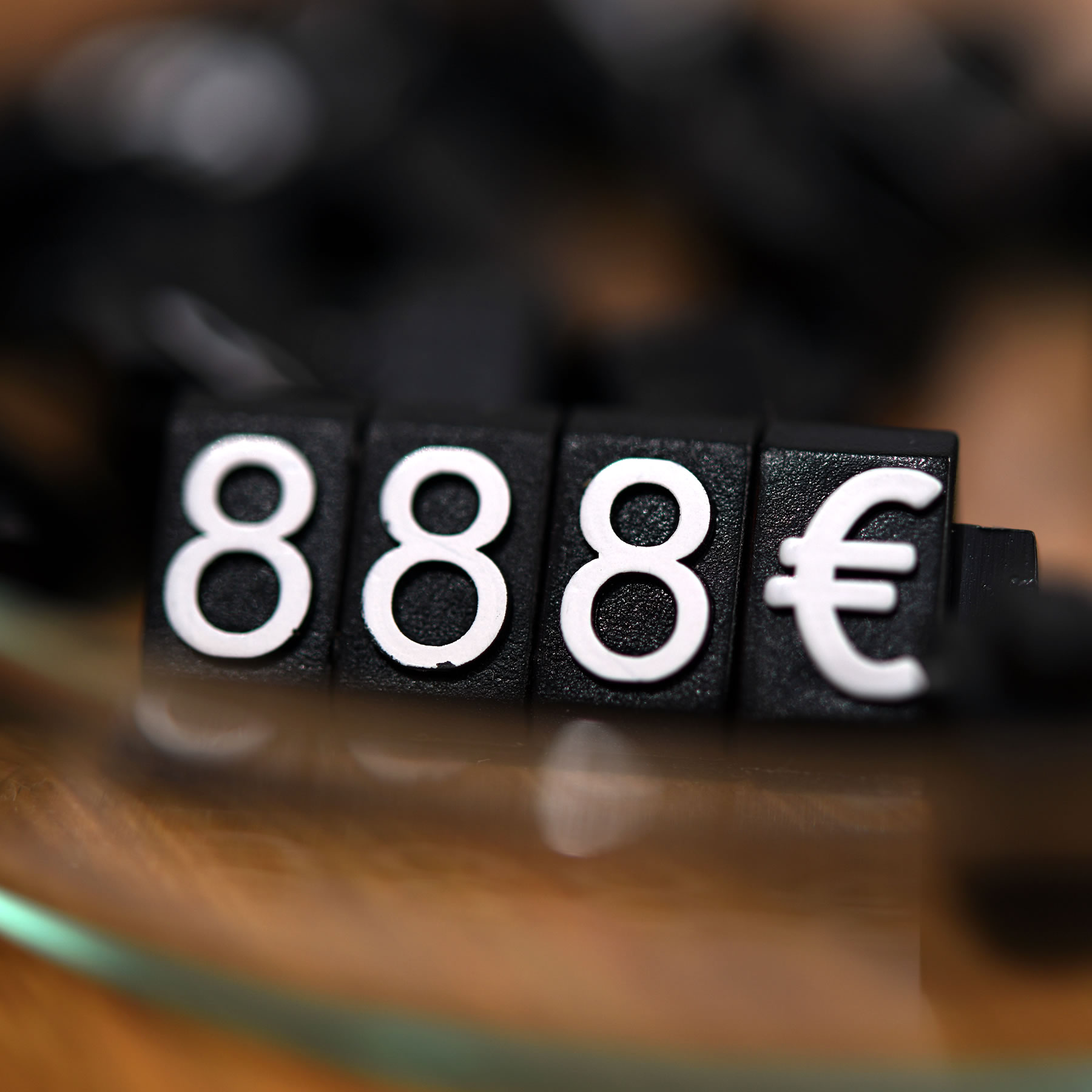 price tag that shows 888 euro
