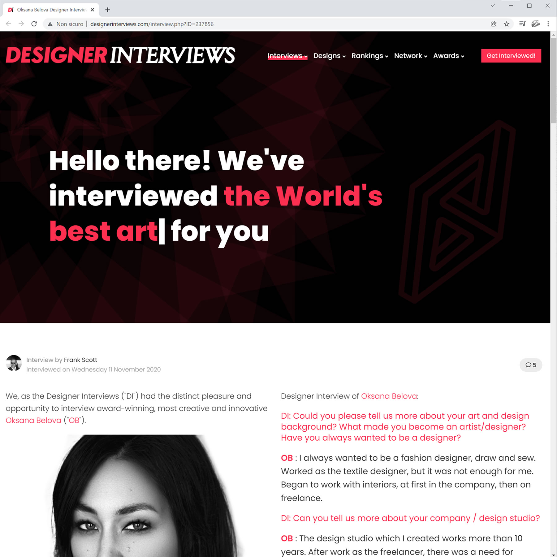 interviews with designers