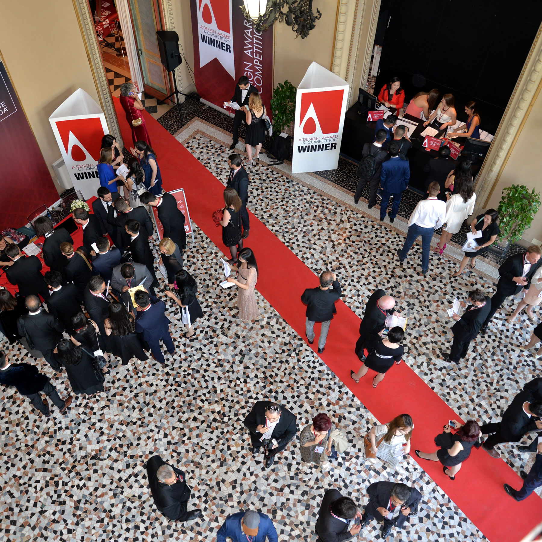 gala night guests queued for entry to an awards ceremony