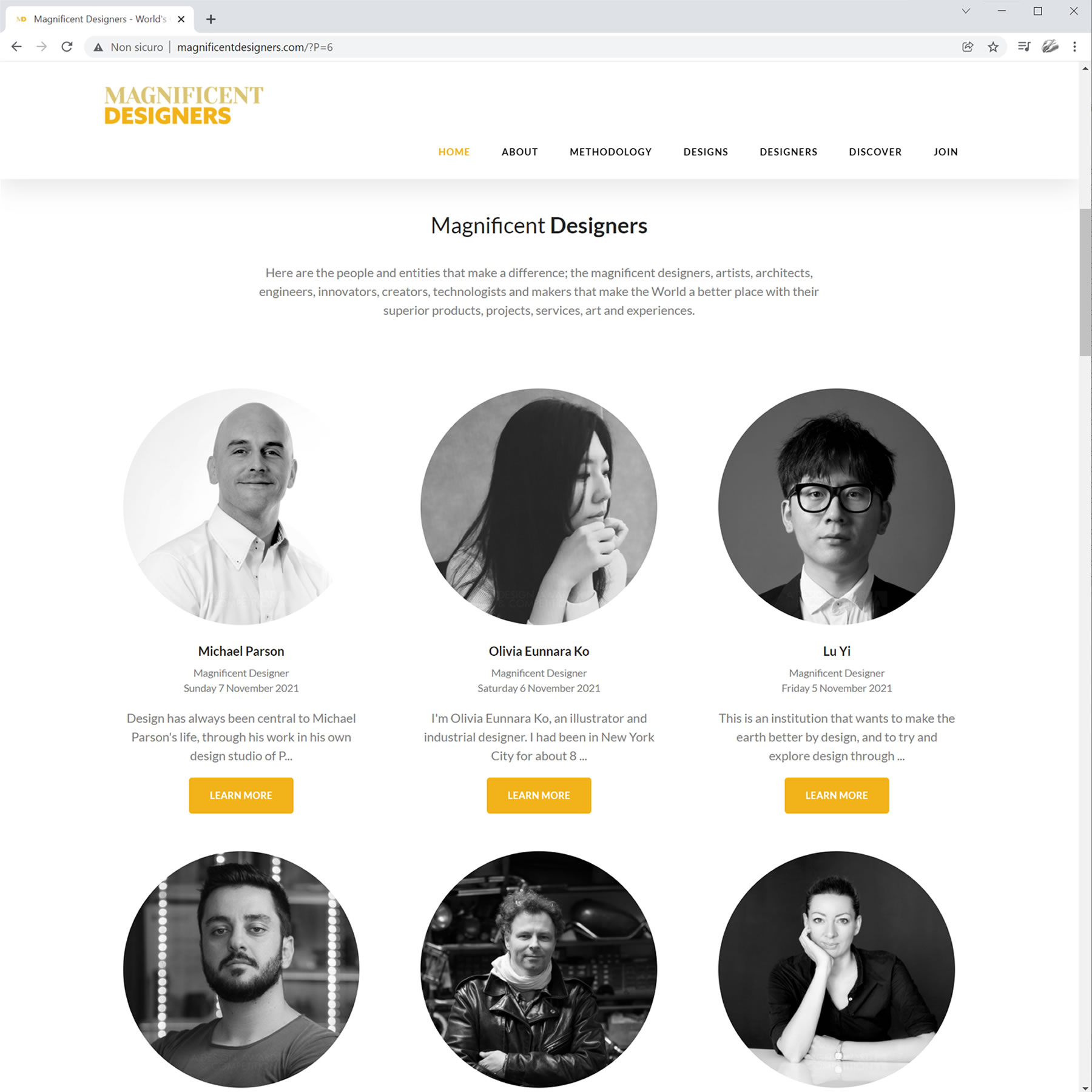 Sito web di Magnificent Designers