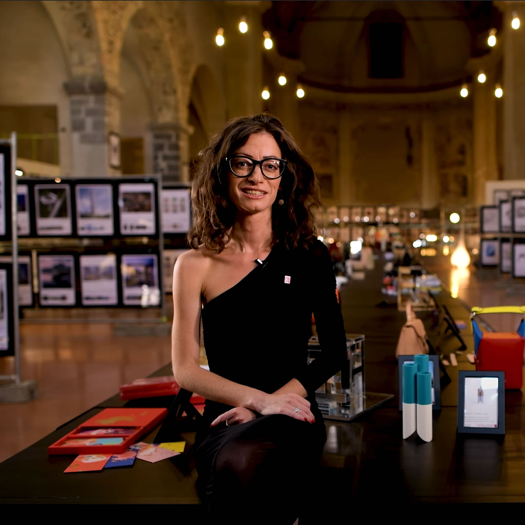 video interview with a designer during a design exhibition