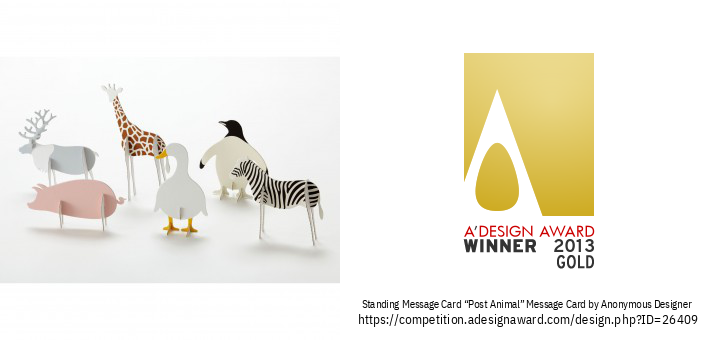 Standing Message Card “Post Animal” Cartão De Mensagem