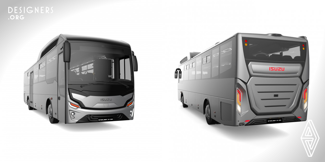 Interliner is a 13 m, service, school and short distance intercity transportation vehicle and Anadolu Isuzu’s first bus within its segment. It is one of the very first members with the new design language which is digital, black contoured face with split design headlights and dynamic signal lamps. Dramatic body, aerodynamic CNG cover, new dashboard and UX design supports this new statement. Having the widest driver stroke amongst its competitors at the same size and capacity with the ideal settlement, it offers different steering wheel and seating position options to adapt drivers comfort.