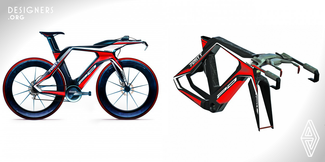 This is a concept of a triathlon bicycle, made only for professional athletes. The musculature of the universal Spanish fighter is built of the latest generation of carbon fibers. Under the carbon frame, you can easily communicate the muscular body of the Miura bulls and the latest technologies in the bicycle industry, highlighting the sharp lines of the design and emphasizing the professional line of the frame. The development of the bicycle prototype is made by the Bulgarian design studio.