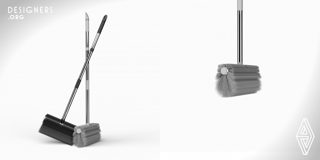 This is a new type of broom. By configuring the brush in multiple angles, it uses more angles than the traditional broom. The way of using this product is very simple. Users only need to use it like a common broom. Because it adds brushes in all directions, it is easier to clean many scenes. As a result, it uses more scenes and is more suitable for a wider range of people. Even the elderly and pregnant women who are unable to move can easily use it to clean the room without bending over. 