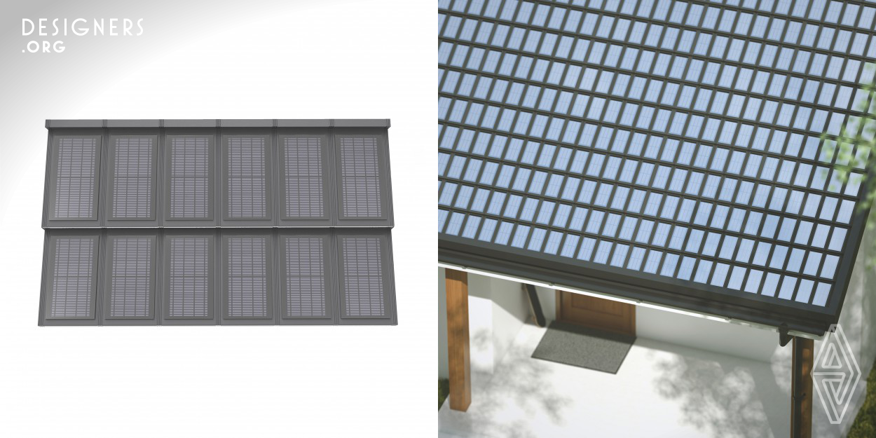 Etile photovoltaic roofing sheet is a product that combines the functions of roofing and photovoltaic panels. The modular, easy-to-use product allows it to be delivered to almost any type of building. Thanks to integrating PV panels in the roof you benefit on time and costs of installation and provide yourself with aesthetic roofing, which performs an additional function - generates electricity. Etile is based on standard steel tile, which makes it easy to install and it does not require changes in the roof structure.