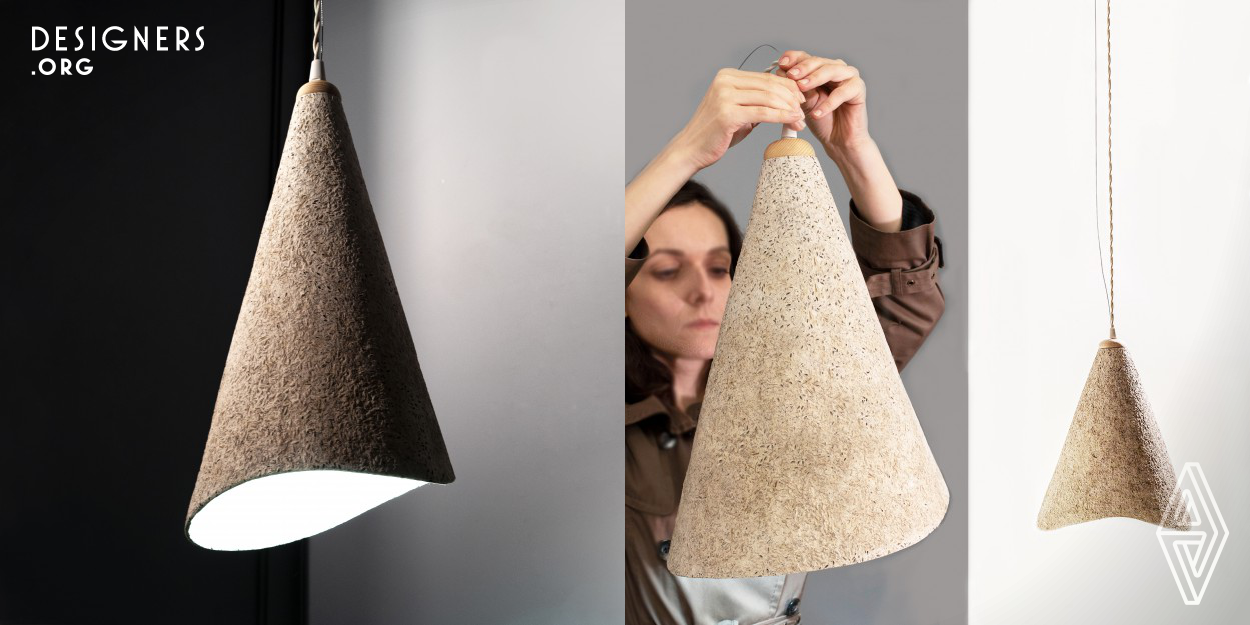 Aromatherapy and design have met to create the product Fragrance Lamp, realized in 2019. The experiment and development process was based on creating a new material that emits the natural essence of lavender flower. Therefore, here is a lighting object that, in addition to its functionality, will bring those who give it a chance, closer to nature. Lavender, its unique texture and fragrance, are found in the Fragrance Lamp which is part of the sustainable design products. 