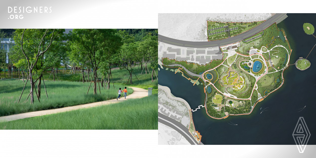 Hongshan Lake Civil Park is located in Xixiu District, Anshun City, Guizhou Province. With rapid developing, it is urgent to establish a modern urban public space for improving the ecological environment and providing the living space of the residents. The project was designed to be an ecology-oriented urban public space with an integrated ecosystem. Low Impact Development Strategy was adapted to protect its existing ecological functions and recovered the ecosystem. Various functional spaces are built by the participatory and ground-based design skills for people at different ages.