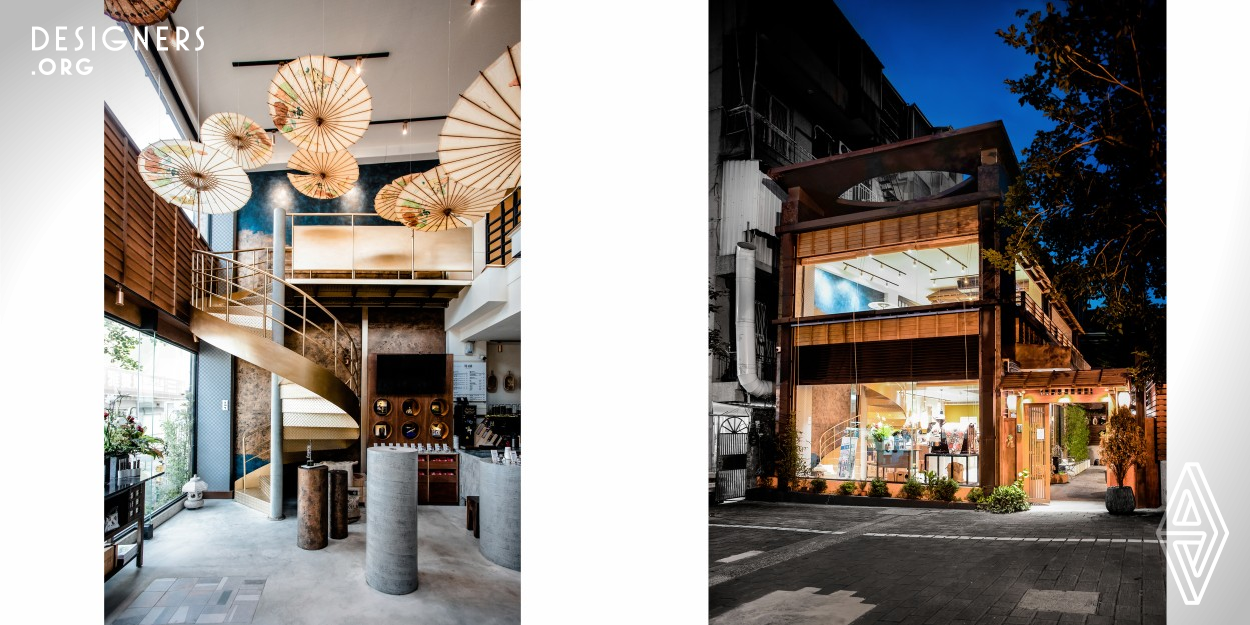 The design team began with the imagery of the "good old days" and took cues from the Showa era to build a flagship store that is worthy of its brand. This renovation of a sixty-year-old two-story shophouse into a modern coffee shop in the Chihkan District of Tainan. The steel frame and iron cladding of the old house are transformed into a place with a refined essence of time. The reinterpretation of an old Japanese house through new imagination. The traces of begone days and the smell of coffee together makes the space into a warm one.