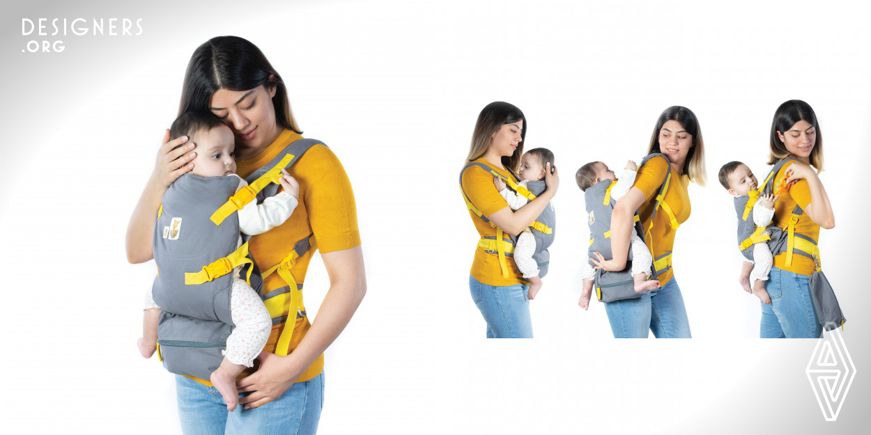 Inspired by kangaroos life, Kango Baby is the most user-friendly baby carrier which could be rotated easily from the front to the back and vice versa by you. The outer layer is also your baby’s pad and can be used instead of any extra pad which you have had before. The sticky bag makes you feel free and you will not need any other extra bags. With this comfortable carrier, you can walk through the streets for many hours and make a fantastic emotional connection with your baby. Using various colors helps improve your baby’s emotional intelligence. Hug your babies more, Kango baby is here!