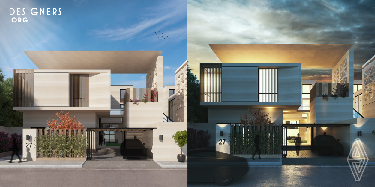 The U-shaped house was inspired by the horseshoe and the outer envelope was inspired by the Burqa’a. Two essential but different elements in the Saudi culture. Elements that resemble both pride and humbleness, strength and privacy, beauty and mystery. Quite an interesting formula. Which is what this house is all about.