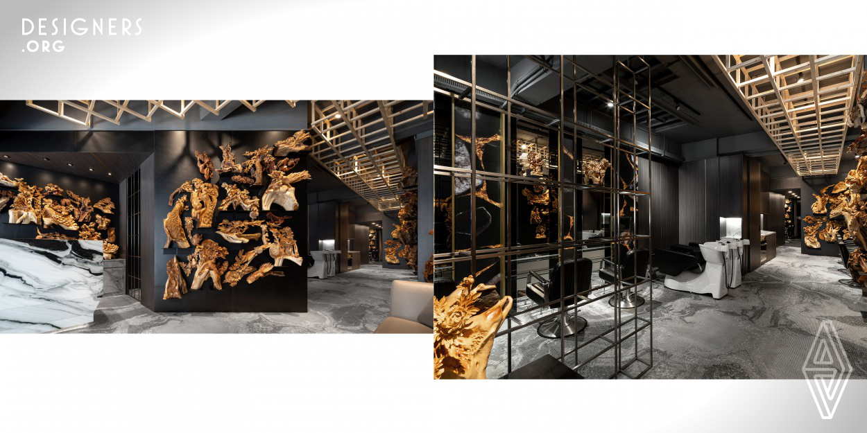 The solidity of woods is absorbed in the rhyme of the surrounding materials. From afar, it looks like an installation art but once look closely, it is a piece of exquisite craft. We deconstruct woodcrafts and textures in the space and subvert the traditional image of a hair salon with the means of the rearrangement of the materials and the reconstruction of the space and meanwhile infuse it with energy and aesthetic. Stepping into this unique and amiable space, one can feel the flow of visual aesthetics and enjoy the warmth from nature and the ingenious woodcrafts.