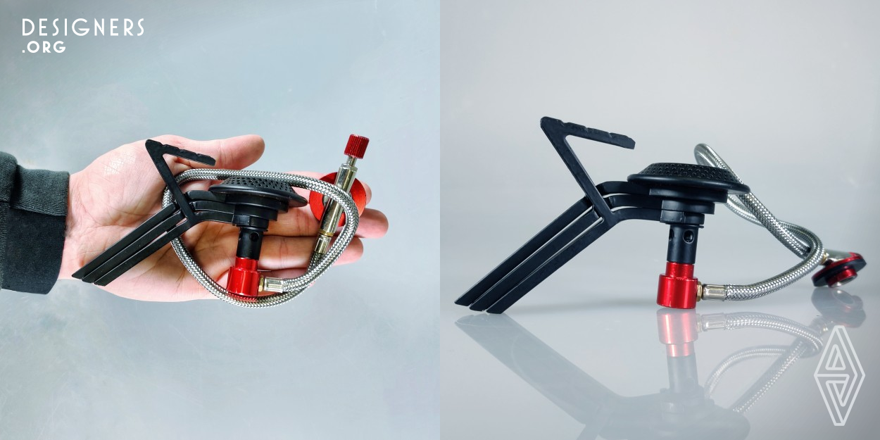 Katipo is Foldable Gas Stove inspired by a spider of the same name. it can fold and fit in the palm of the hand, which can save space when going to camping instead of usual outdoor stoves and still able to hold a cooking pot. the design reflect the intentions to reach good design and more efficient style and appearance. 