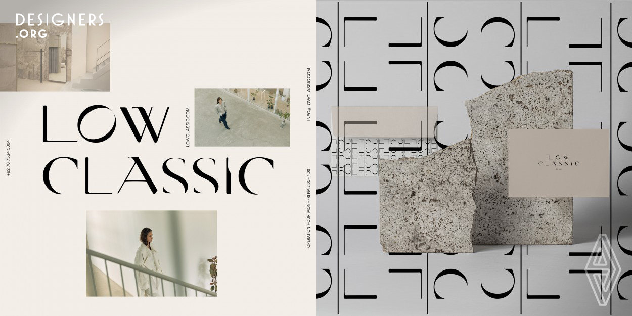 Low Classic is establishing its voice as a new designer label by utilizing chic fabrics, classic silhouettes, and innovative details. This project aims to use untypical typography and quirky aesthetic choice in representing the looking and feel of this brand. The branding materials including both physical and digital products that showcase the one-of-a-kind holistic view of Low Classic. The way of showing the brand value is by providing minimalist design but with elegant typography details. 