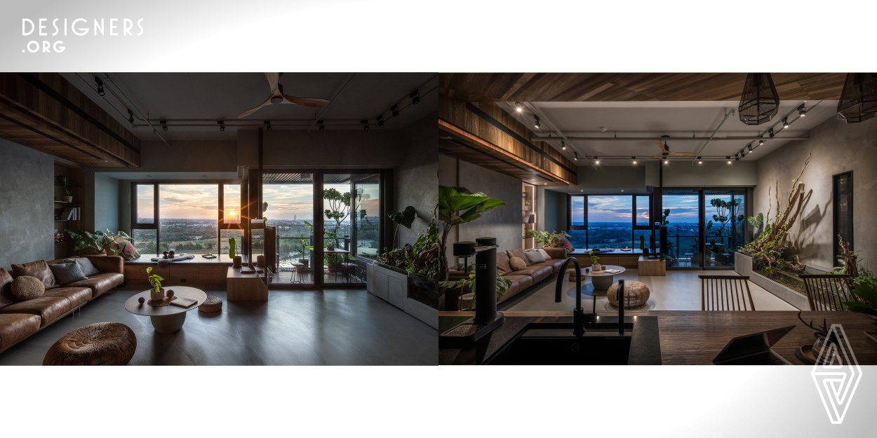 The overall style of the master bedroom uses the material of carbonized veneer as the main axis, allowing other walls to use matte texture to set off the theme of the main wall. The style of the guest room uses light industrial style as the main axis, and the exposed ceiling reduces material waste and adopts the construction of low-formaldehyde materials reduces the health hazards caused by material volatilization.