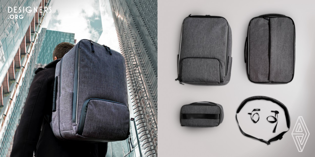 The Triobags urban multi-functional backpack is inspired by practicality as well as aesthetics. Perfect for both work and leisure, the backpack features a 15" laptop compartment, tablet sleeve and space for chargers and workbooks. The insulated food bag can be detached to provide room for leisure or sports gear, and the two detachable backpacks can be used either separately or together for ultimate flexibility. Easy to use and durable, the Triobags is crafted from high-quality waterproof materials, with Airmesh foam for the straps which makes it ultra-comfortable to wear.